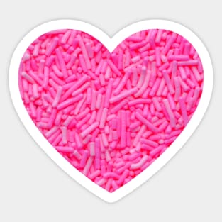 Pink Sprinkles Candy Photo Heart Sticker